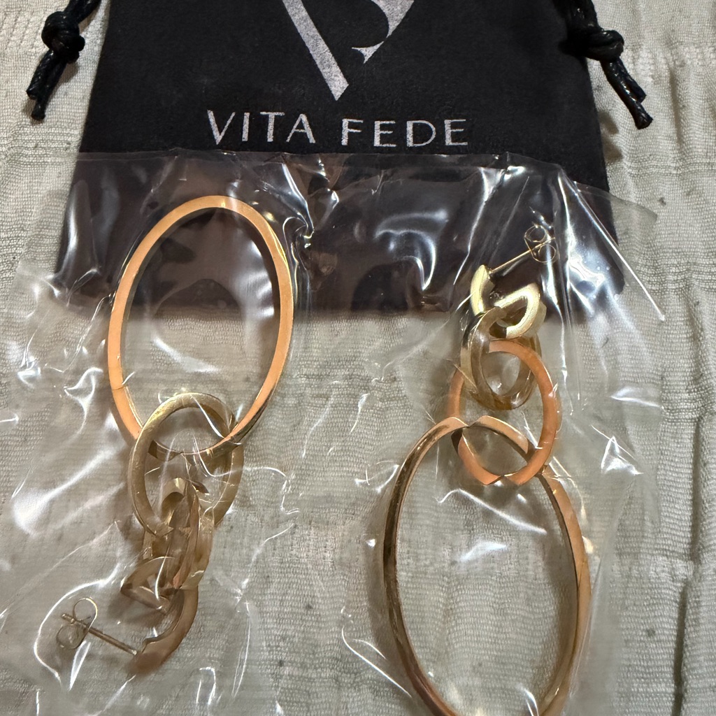 Vita Fede Gold Chain Link Earrings